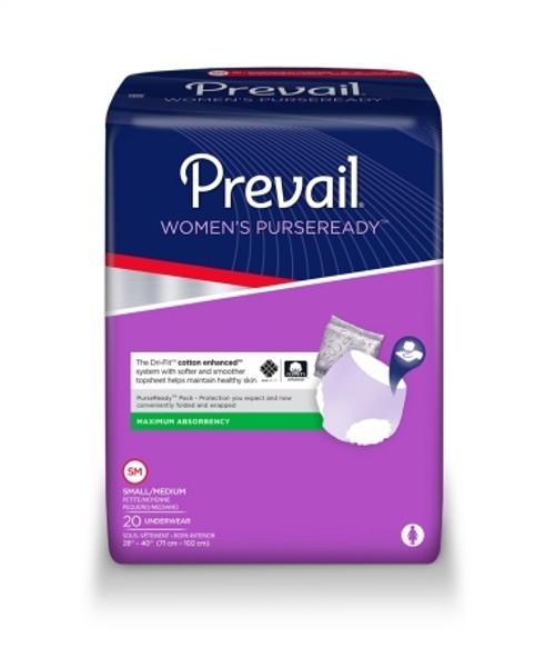 Adult Absorbent Underwear Prevail Womens' PurseReady Pull On Disposable Moderate Absorbency