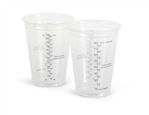 Medline | Graduated Disposable Paper Drinking Cups,Clear with Black Graduations,10.000 oz