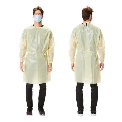 Protective Procedure Gown - Large, Yellow, Non-Sterile, AAMI Level 1 Disposable