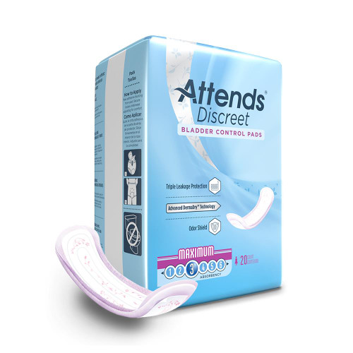 Attends Discreet Adult Female Bladder Control Pads (QTY 200)