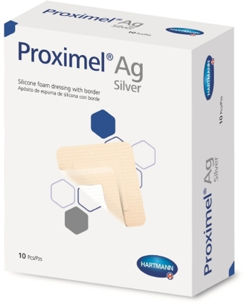 Foam Dressing with Silver Proximel Border Ag Square Sterile