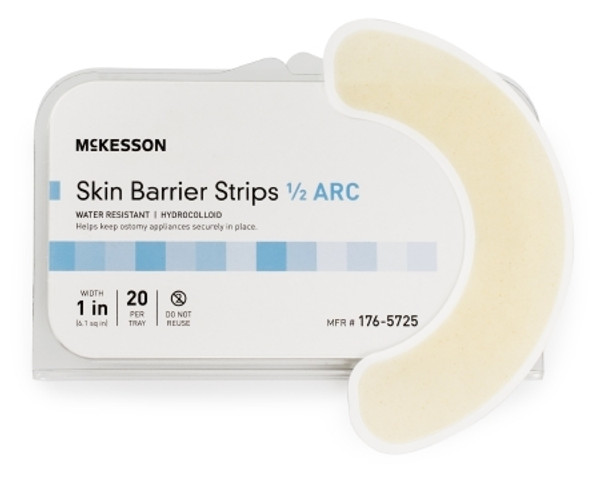 Skin Barrier Strip McKesson Adhesive Universal Size Flange Universal Hydrocolloid Shape-to-Fit 1 Inch W