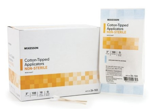 Swabstick McKesson Cotton Tip Wood