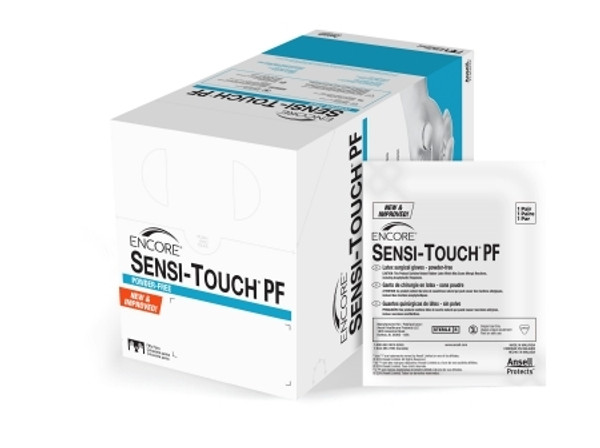 Surgical Glove Encore Sensi-Touch PF Sterile White Powder Free Latex Hand Specific Smooth Not Chemo Approved