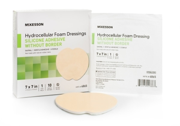 Silicone Foam Dressing McKesson Sacral Silicone Gel Adhesive without Border Sterile