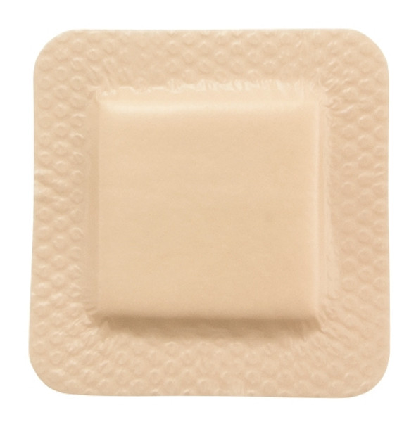 Thin Silicone Foam Dressing McKesson Lite Square Silicone Gel Adhesive with Border Sterile