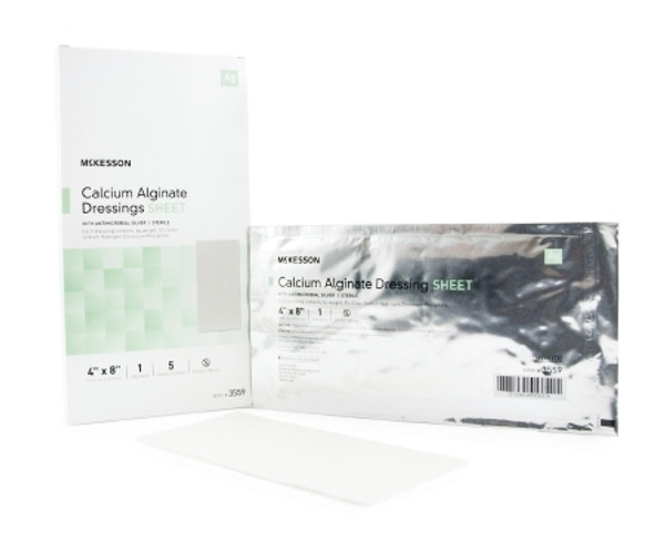 Calcium Alginate Dressing with Silver McKesson Rectangle Sterile