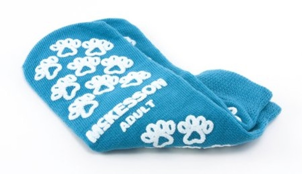 Slipper Socks McKesson Terries Teal Above the Ankle