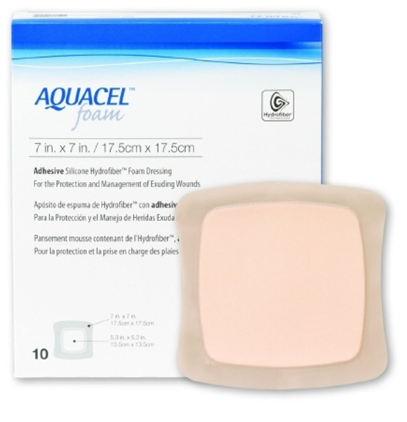 Silicone Foam Dressing Aquacel Square Silicone Adhesive with Border Sterile