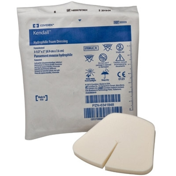 Foam Dressing Kendall Fenestrated Square Non-Adhesive without Border Sterile
