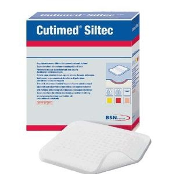 Silicone Foam Dressing Cutimed Siltec Square Silicone Adhesive without Border Sterile