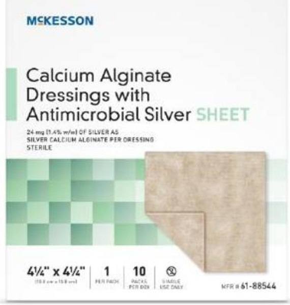 Mckesson Calcium Alginate Dressing With Antimicrobial Silver, 4 1/4" x 4 1/4"