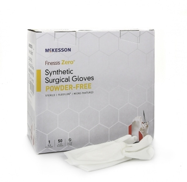 Surgical Glove McKesson Finessis Zero Sterile White Powder Free Flexylon Hand Specific Micro-Textured Chemo Tested