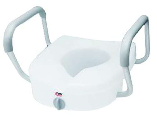 Carex E-Z Lock Raised Toilet Seat with Armrests