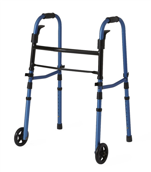 Folding Paddle Walkers with 5" Wheels, Blue, 5"