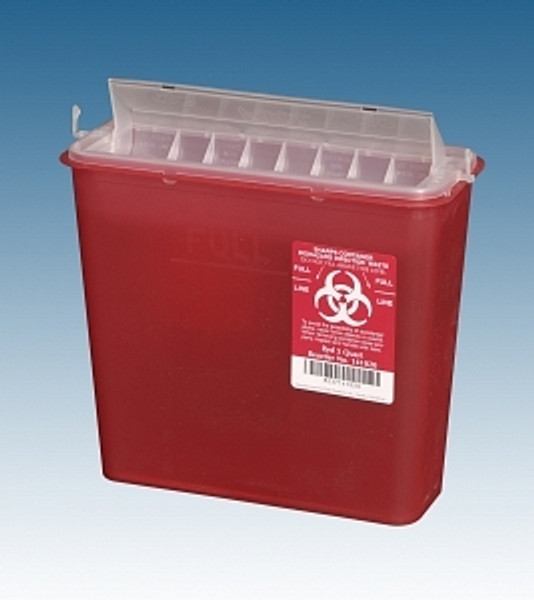 Biohazard Sharps Containers, Clear, 8.000