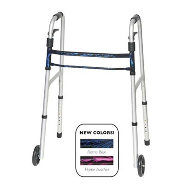 ProBasics Sure Lever Release Folding Walker with Wheels - Carton of 4 - PB1085BL