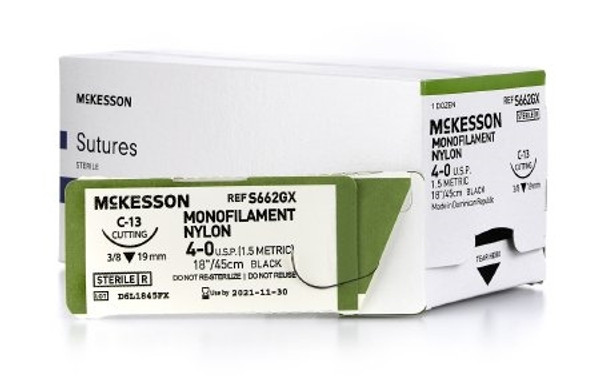 McKesson Nonabsorbable Black Monofilament Nylon uncoated