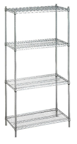 Shelving Unit 24x48x72 (w/o Casters), 4 Wire Shelves