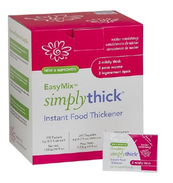 Food and Beverage Thickener SimplyThick Easy Mix Individual Packet Unflavored Gel Nectar Consistency