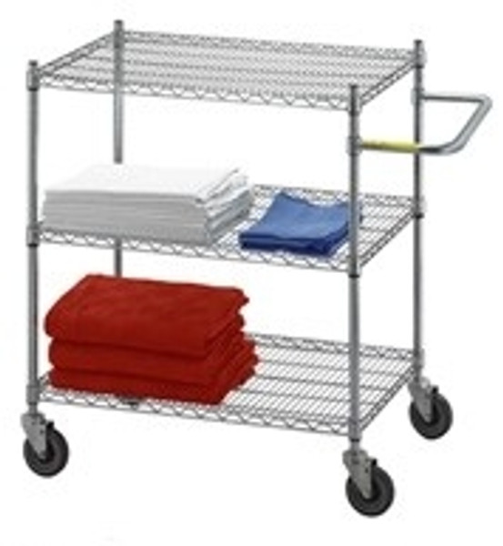 Linen Cart 18x48x42, 3 Wire Shelves