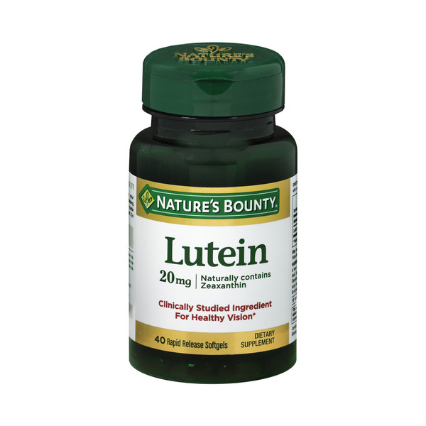 Eye Vitamin Supplement Nature's Bounty® Lutein 20 mg Strength Softgel 40 per Bottle