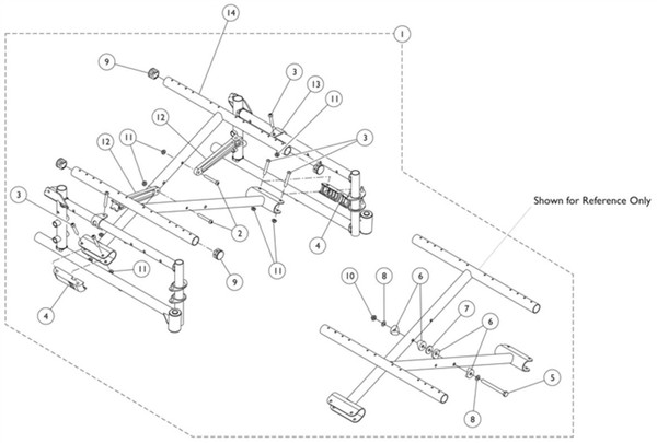 Crossbrace Assembly, Black - 22" W