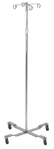 4 Hook Economy Top I.V. Pole with Removable Top