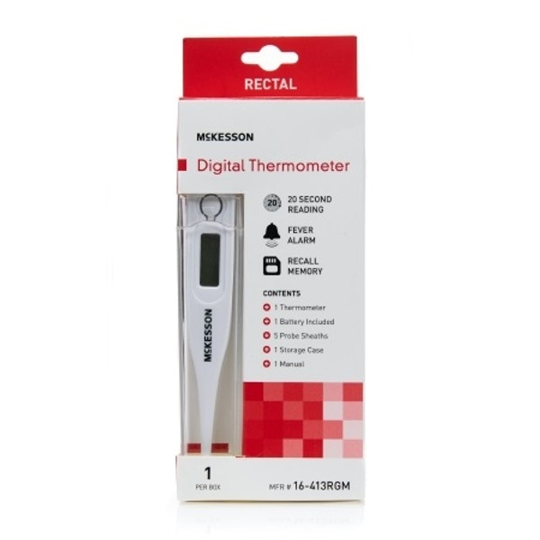 Digital Stick Thermometer McKesson Rectal Probe Handheld