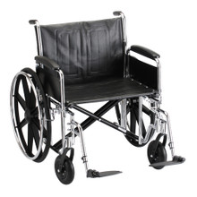 24 Inch Steel Wheelchair w Detachable Full Arms  Footrests