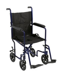 McKesson Lightweight Blue Aluminum Transport Chair