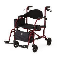 Combination RollatorTransport Chair Red