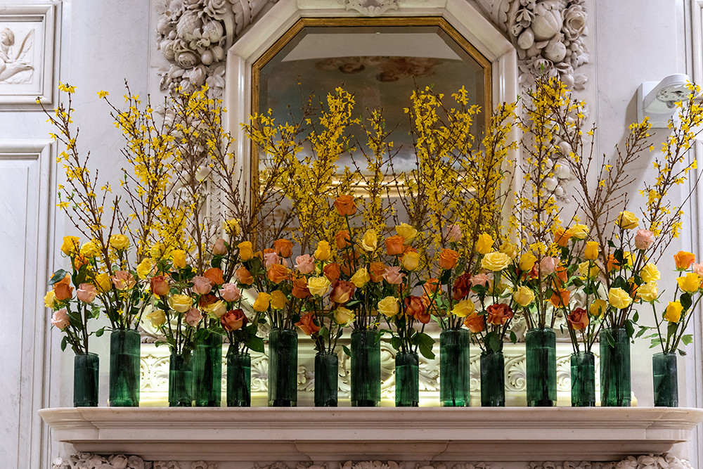 Forsythia & Roses for Les Ambassadeurs