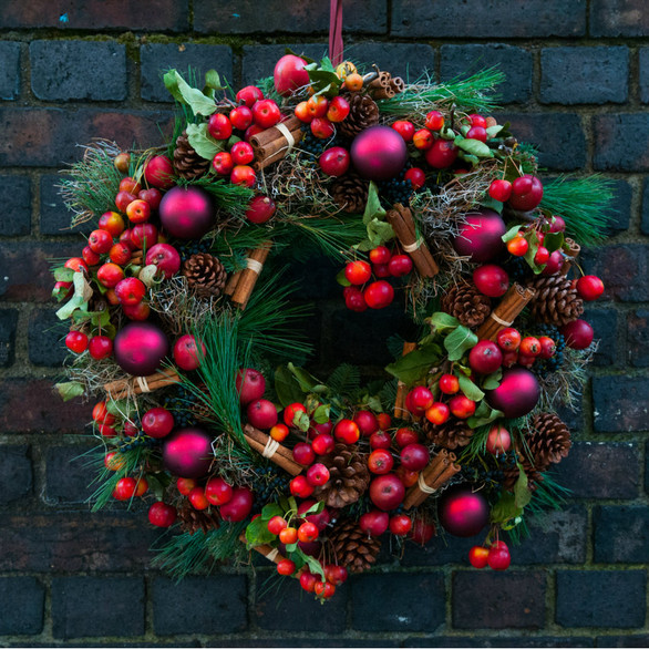 Festive Door Christmas Wreath by Moyses Stevens Flowers