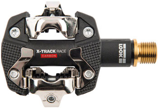 LOOK X-TRACK RACE CARBON Ti Pedals - Dual Sided Clipless, Titanium, 9/16", Black