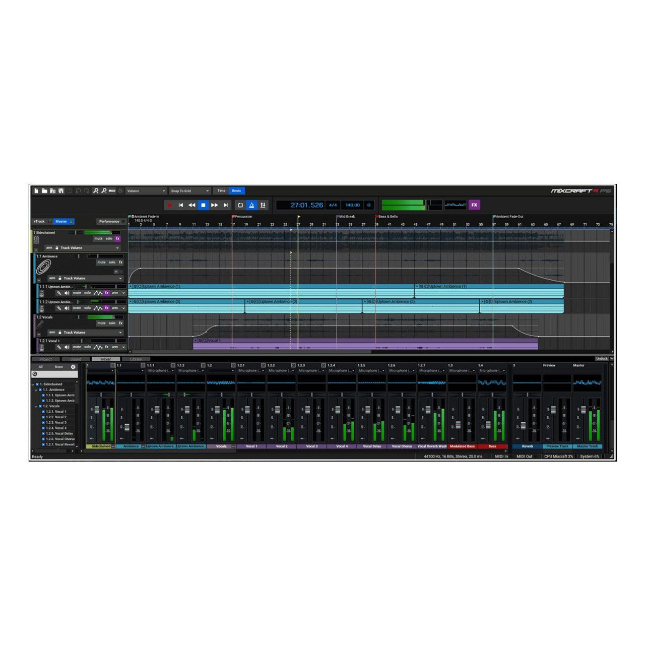 New Acoustica Mixcraft 10 Pro Studio Music Production Software for PC  (Download/Activation Card)