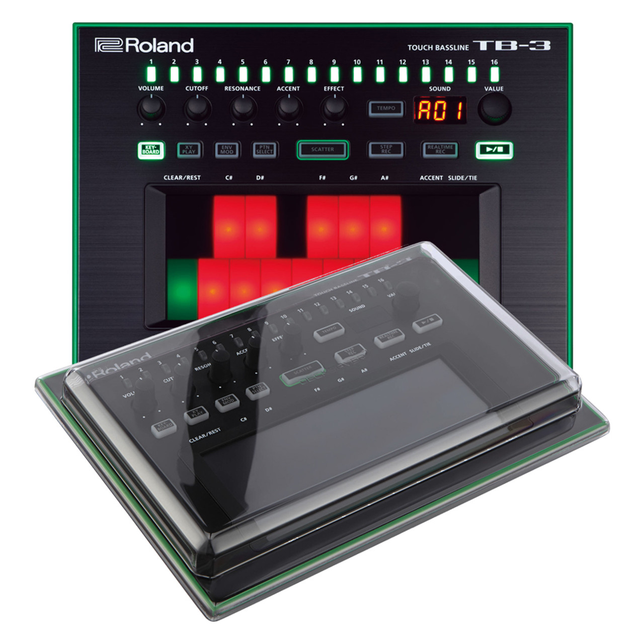 Roland AIRA TB3 With Decksaver Cover | Music Matter