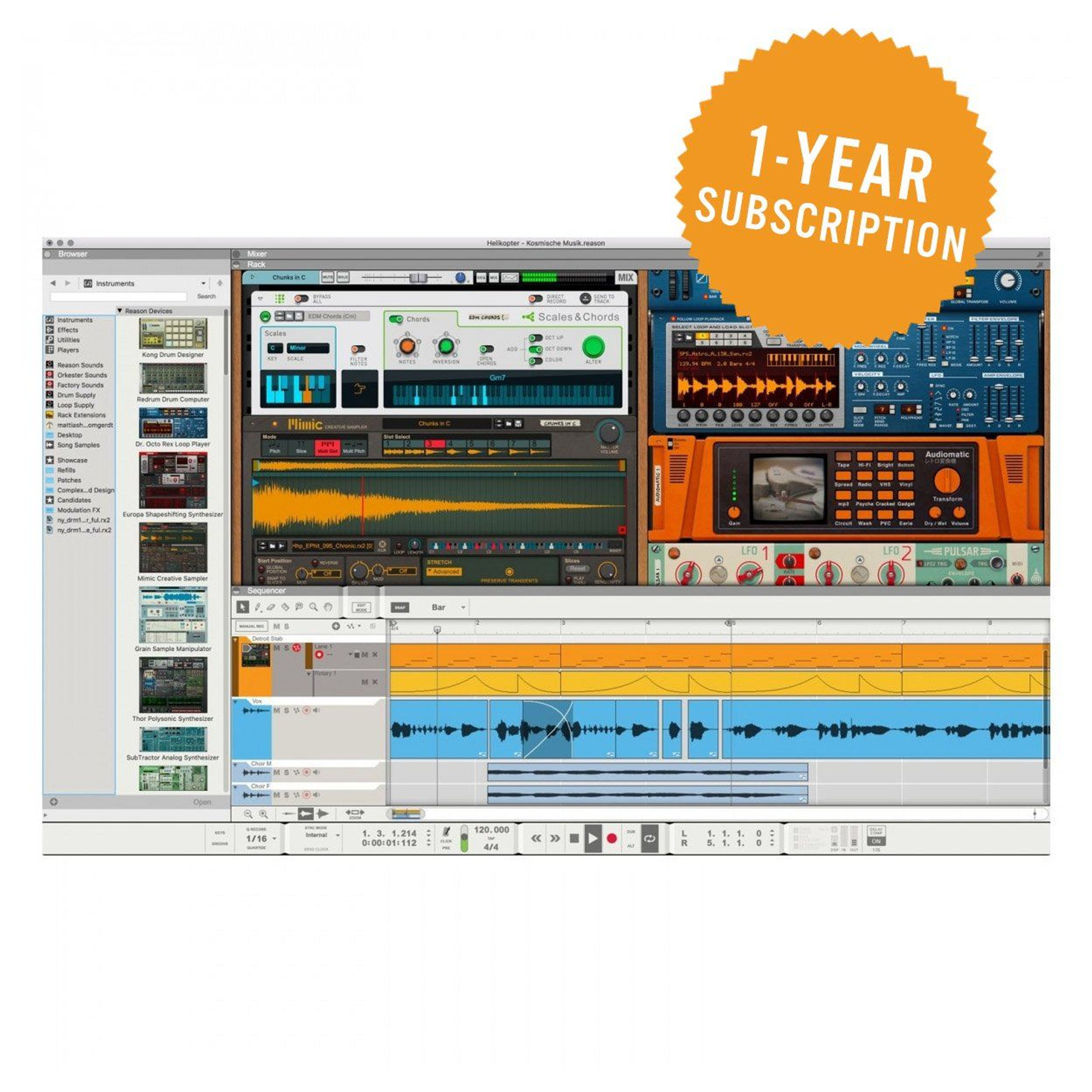 Propellerhead Reason+ サブスクリプション1年間 Propellerhead Reason+ サブスクリプション1年間