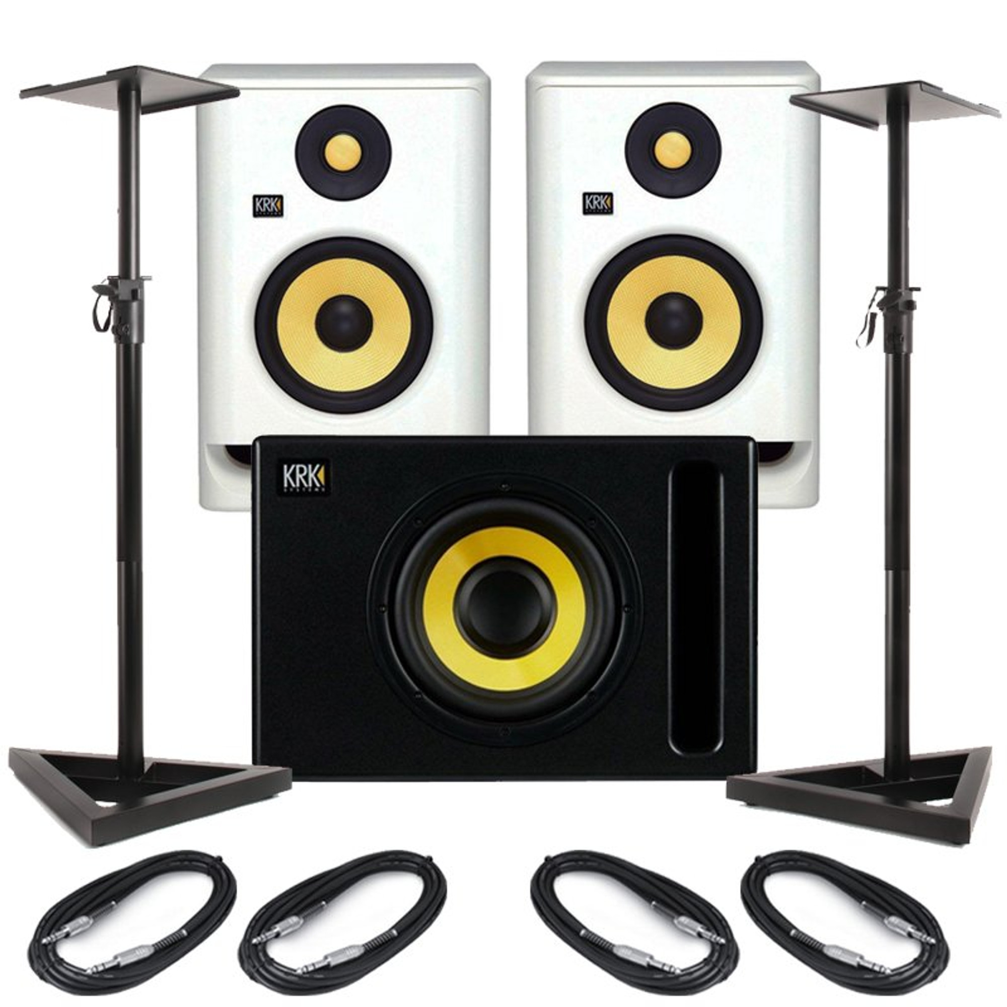 krk rokit 5 g4 ホワイト　ペア KRK Rokit RP5 G4 White Noise (Pair) with Subwoofer, Stands