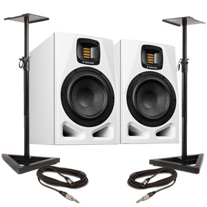 Adam Audio A4V White (Pair) with Stands & Cables