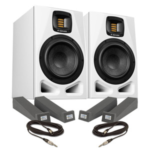 Adam Audio A4V White (Pair) with Isolation Pads & Cables