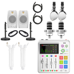 Rode RodeCaster Duo White Two-Person Podcast Editing Package