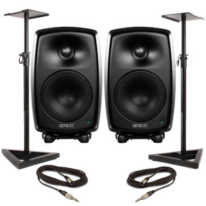 Genelec 8330A – Black (Pair) with Stands & Cables