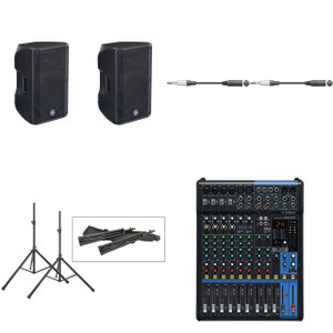 DBR12 (Pair) With MG12XU Mixer, Speaker Stands + Bag & Cables