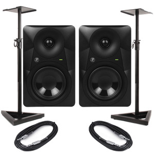 Mackie MR624 (Pair) With Stands & Cables