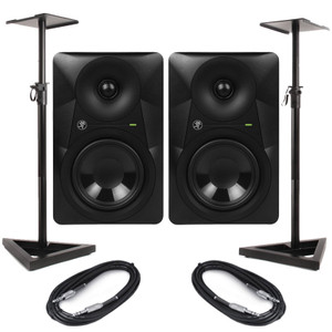 Mackie MR824 (Pair) With Stands & Cables