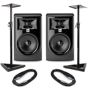 JBL LSR305P MKII (Pair) With Stands & Cables