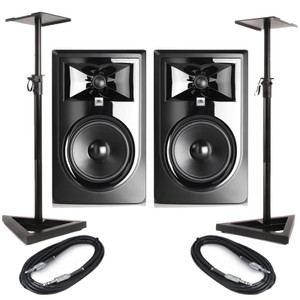 JBL LSR306P MKII (Pair) With Stands & Cables