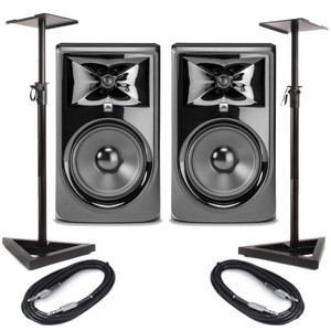 JBL LSR308P MKII (Pair) With Stands & Cables