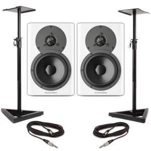 Dynaudio LYD-5 White (Pair) With Stands & Cables